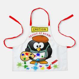 Niedlicher chaotischer Cartoon am Arbeitsplatz, Ki Schürze