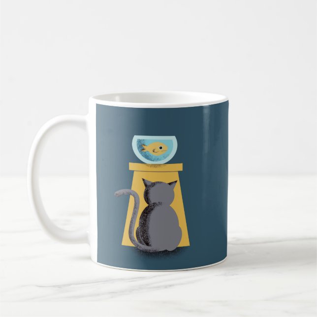 Niedlicher Charm spielerischer Katzenfisch Fische  Kaffeetasse (Links)