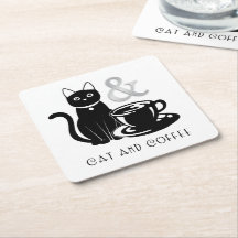 Niedlicher Chat Lover Kaffee Lover Schwarz und Wei