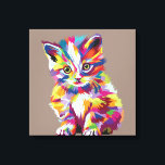 Niedlicher Chat Pop Art Leinwanddruck<br><div class="desc">Elegante Leinwand entworfen mit einem schönen Cat Pop Art Image . Die Größe der Leinwand ist 12" x 12" und es ist Frame Thickness 1, 5" . Sie können es in Ihrer Zuhause reparieren, wenn Sie gewollt haben : Fixieren Sie es in Ihrem Zuhause-Eingang, in Ihrer Wohnzimmerwand oder in Ihrer...</div>