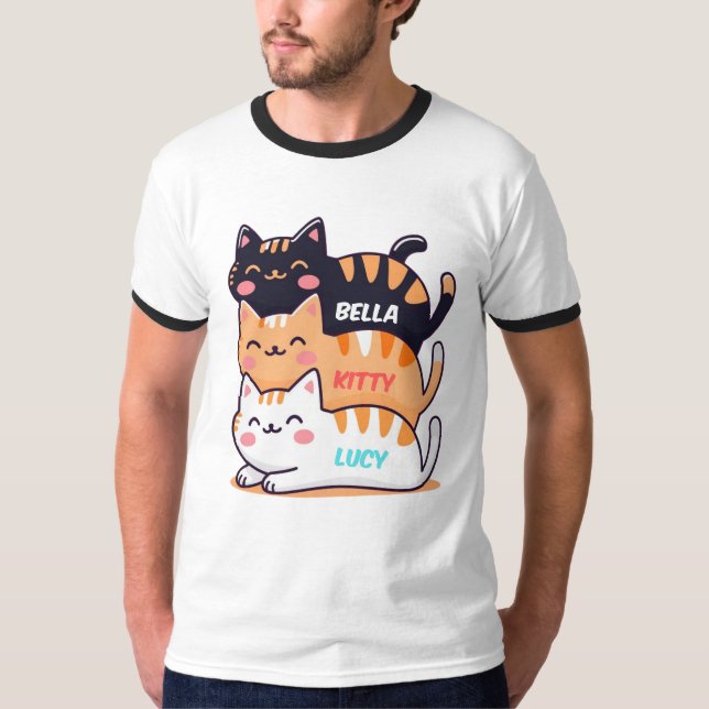 Niedlicher Chat-Schlaf T-Shirt (Vorderseite)