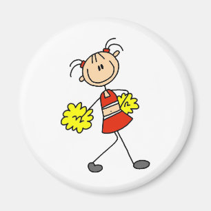 Niedlicher Cheerleading Strichmännchen-Magnet Magnet