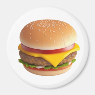 Niedlicher Cheeseburger Cartoon Magnet