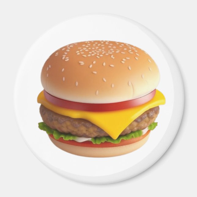Niedlicher Cheeseburger Cartoon Magnet (Vorne)