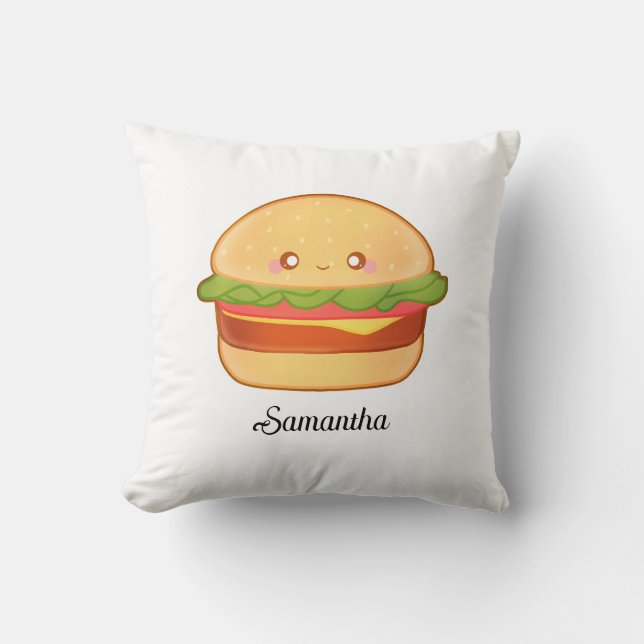Niedlicher Cheeseburger Kissen (Vorderseite)
