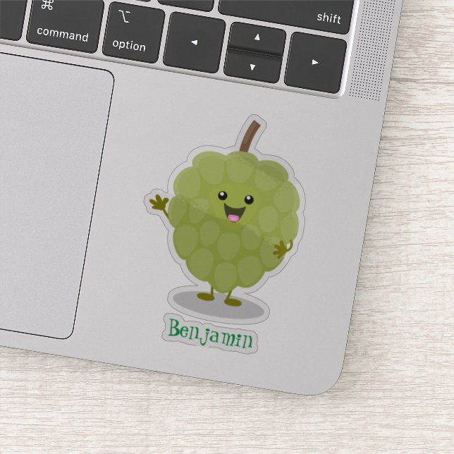 Niedlicher Cherimoya-Cartoon Aufkleber (Detail)