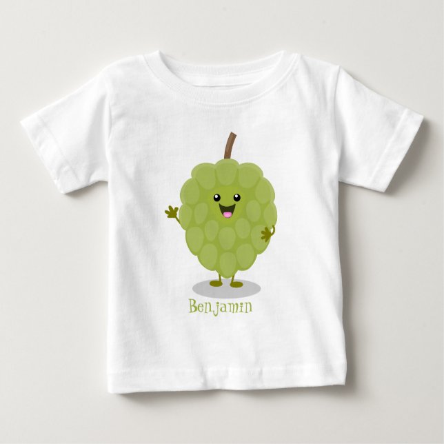 Niedlicher Cherimoya-Cartoon Baby T-shirt (Vorderseite)