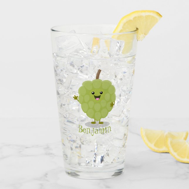 Niedlicher Cherimoya-Cartoon Glas (Rückseite Ice)