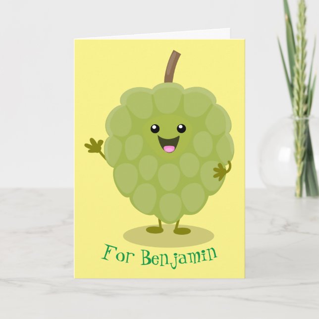 Niedlicher Cherimoya-Cartoon Karte (Vorderseite)