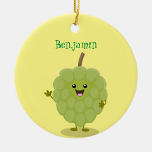 Niedlicher Cherimoya-Cartoon Keramik Ornament