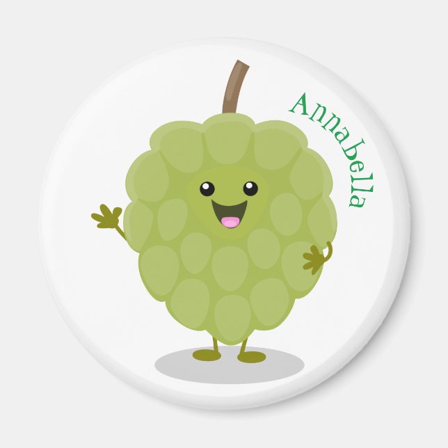 Niedlicher Cherimoya-Cartoon Magnet (Vorne)