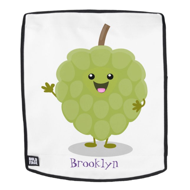 Niedlicher Cherimoya-Cartoon Rucksack (Abnehmbare Front)