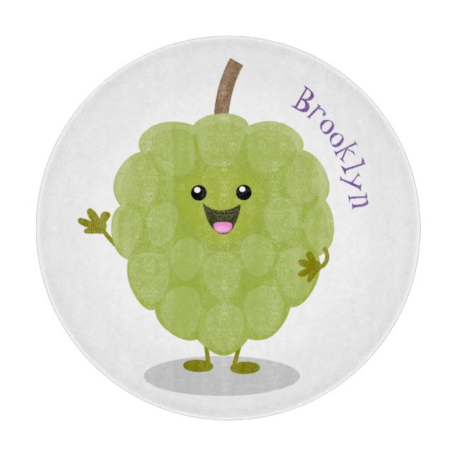 Niedlicher Cherimoya-Cartoon Schneidebrett (Vorderseite)