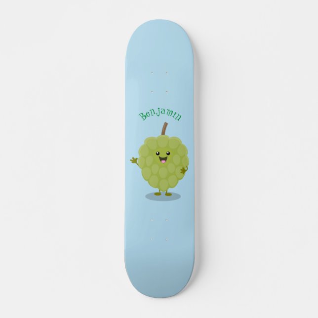 Niedlicher Cherimoya-Cartoon Skateboard (Vorne)