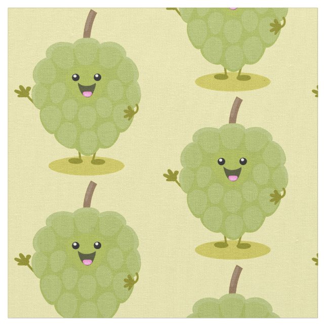 Niedlicher Cherimoya-Cartoon Stoff (Nahaufnahme)