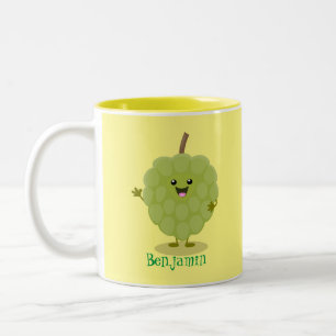 Niedlicher Cherimoya-Cartoon Zweifarbige Tasse