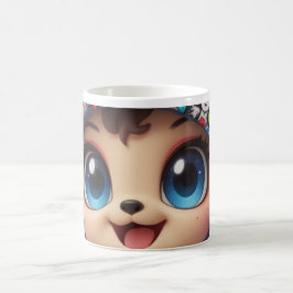 Niedlicher Chibi-Bär in Graffiti Butterfly Hoodie Kaffeetasse