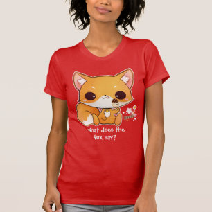 Niedlicher chibi Fuchs mit kawaii Eiscreme T-Shirt