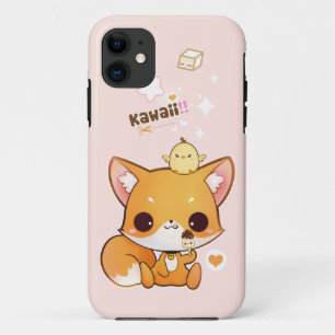 Niedlicher chibi Fuchs mit kawaii Küken und iPhone 11 Hülle