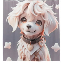Niedlicher Chibi Golden Retriever Welppy Duschvorhang