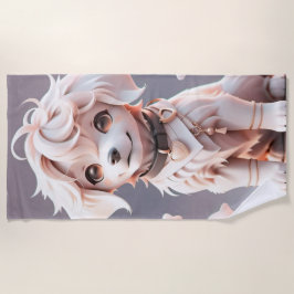 Niedlicher Chibi Golden Retriever Welppy Strandtuch