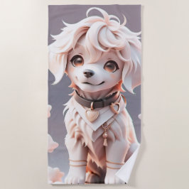 Niedlicher Chibi Golden Retriever Welppy Strandtuch