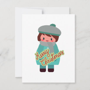 Niedlicher Chibi-Junge Feiertagskarte