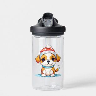 Niedlicher Chibi Kawaii Cartoon Weihnachtswelpen W Trinkflasche