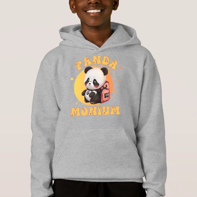 Niedlicher Chibi Kawaii Panda Name School Jahr zur Hoodie (Vorderseite)