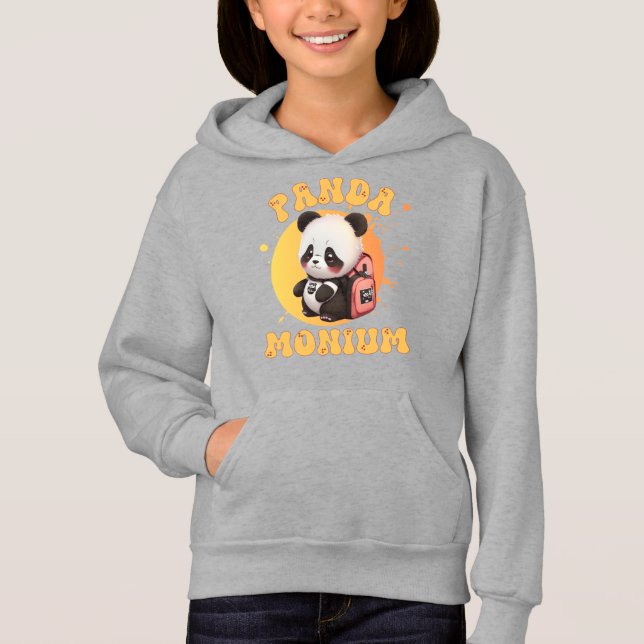 Niedlicher Chibi Kawaii Panda Name School Jahr zur Hoodie (Vorderseite)