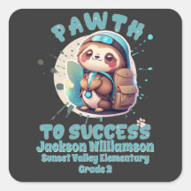 Niedlicher Chibi Kawaii Sloth Name School Grade