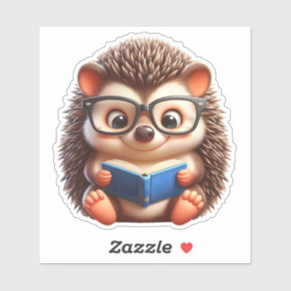 Niedlicher Chibi Reading Igel Aufkleber