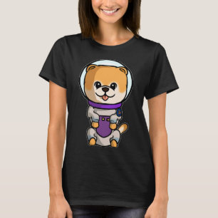 Niedlicher Chibi Space Dog Spitz Welpen T-Shirt