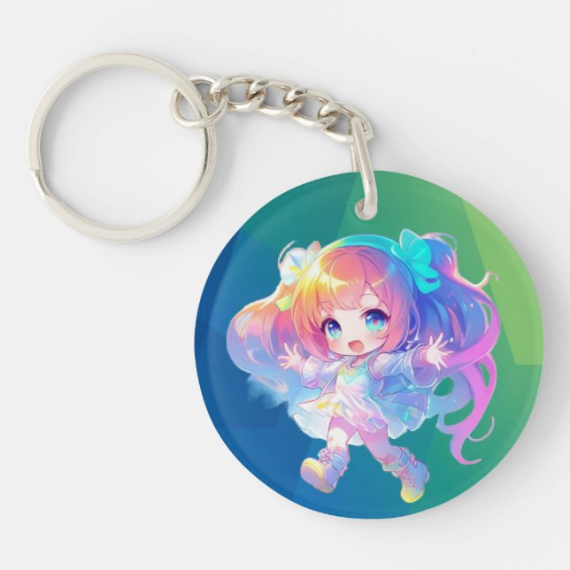 Niedlicher Chibi-Tanz 1 Schlüsselanhänger (Vorderseite)