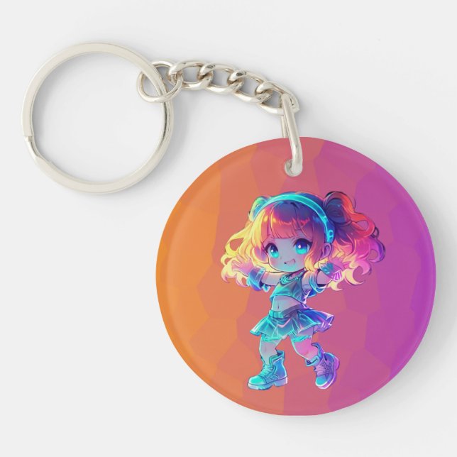 Niedlicher Chibi-Tanz 2 Schlüsselanhänger (Vorderseite)