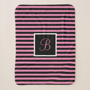 Niedlicher Chic Anfangsbuchstabe Rosa und Schwarz Sherpadecke