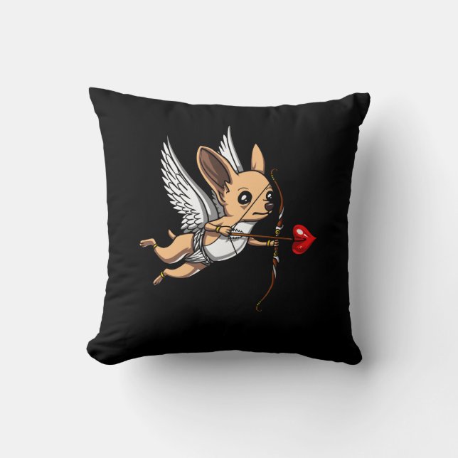 Niedlicher Chihuahua Cupid Hund Kissen (Vorderseite)