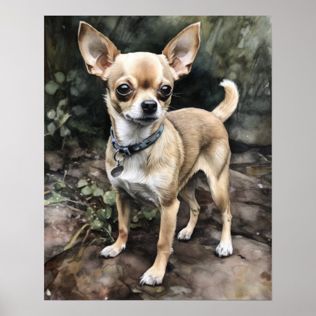 Niedlicher Chihuahua Dog Art Print Poster (Vorne)