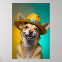 Niedlicher Chihuahua Dog Fedora Hat farbenfrohe Le