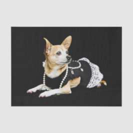 Niedlicher Chihuahua Dog Tan Brown Black Elegant Seidenpapier