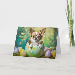 Niedlicher Chihuahua-Hund geflochtene Urlaubskarte Feiertagskarte