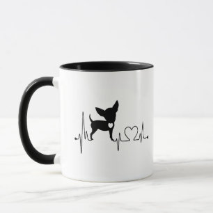 Niedlicher Chihuahua-Hund Heartbeat Tasse