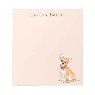 Niedlicher Chihuahua-Hund Pink Notepad Notizblock