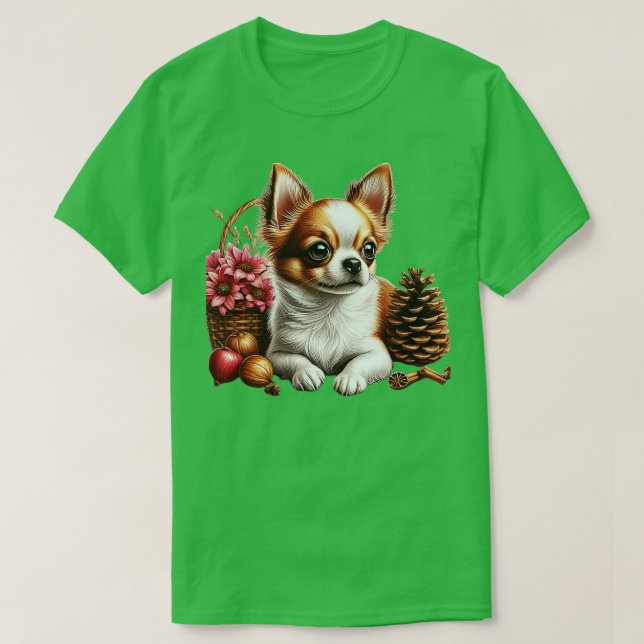 Niedlicher Chihuahua im realistischen Zeichenstil T-Shirt (Design vorne)