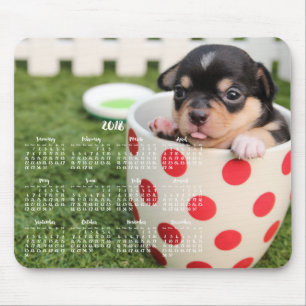 Niedlicher Chihuahua-Kalender 2018 Mauszeiger Mousepad