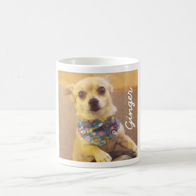 Niedlicher Chihuahua Personalisierter Haustier Kaffeetasse (Mittel)