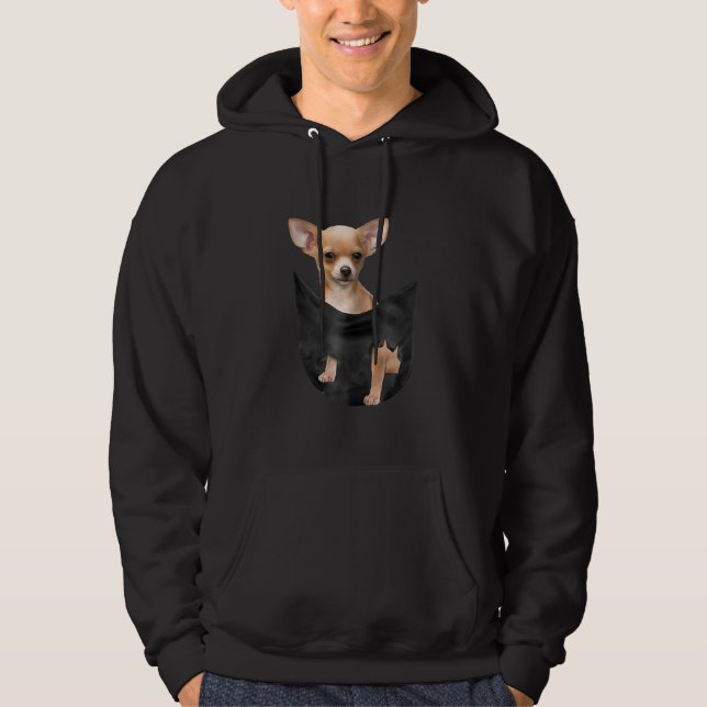Niedlicher Chihuahua zu Weihnachten in der Tasche Hoodie (Vorderseite)