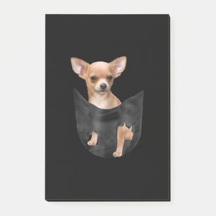 Niedlicher Chihuahua zu Weihnachten in der Tasche Post-it Klebezettel