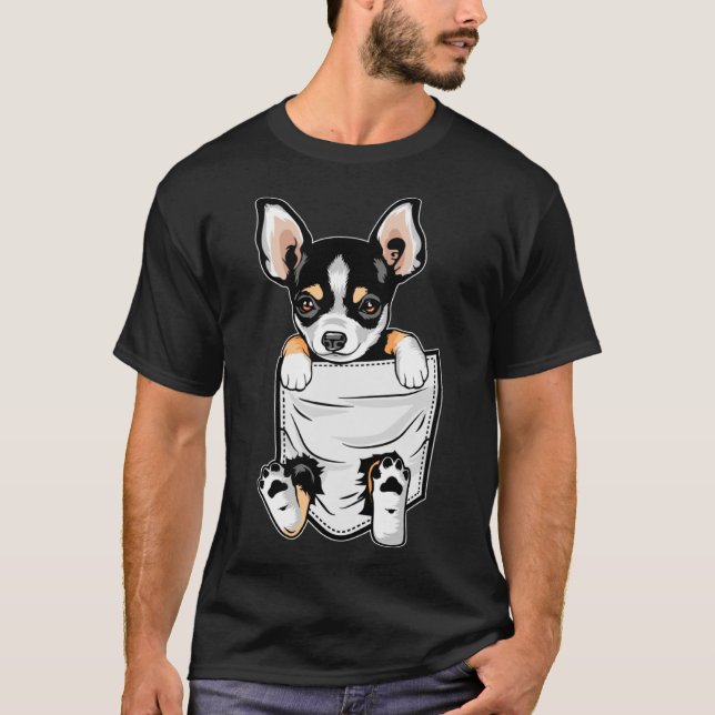 Niedlicher Chihuahua zu Weihnachten in der Tasche T-Shirt (Vorderseite)