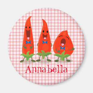 Niedlicher Chili Hot Ppper Trio Cartoon Magnet